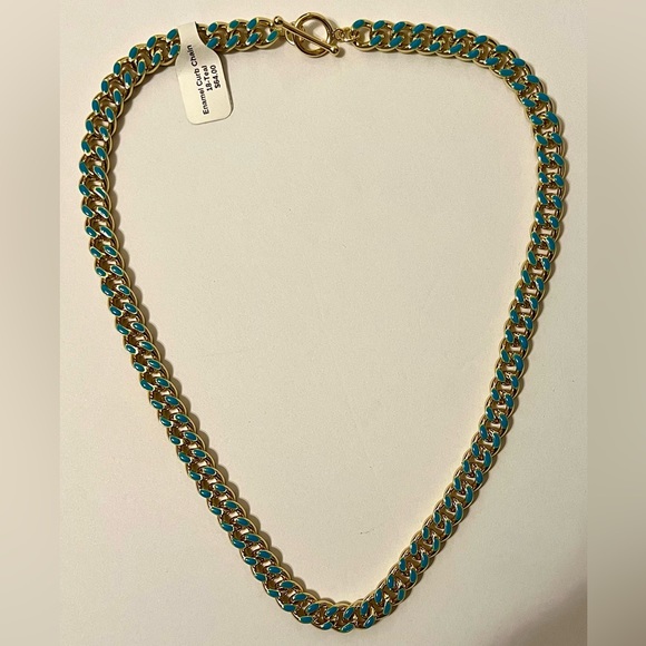 Enamel Curb Chain 18” Teal, Toggle clasp, NWT - Picture 1 of 6